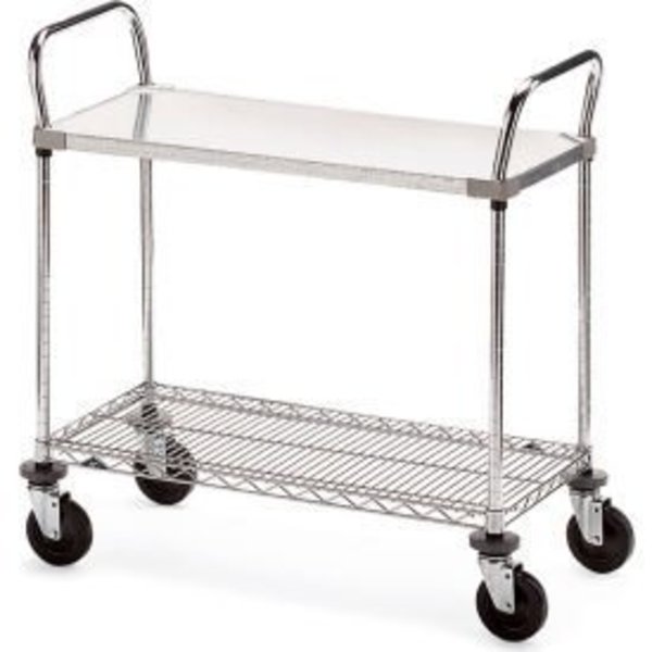 Metro Metro® Wire Utility Cart w/2 Shelves, 800 lb. Capacity, 36"L x 24"W x 39-1/2"H 5448800